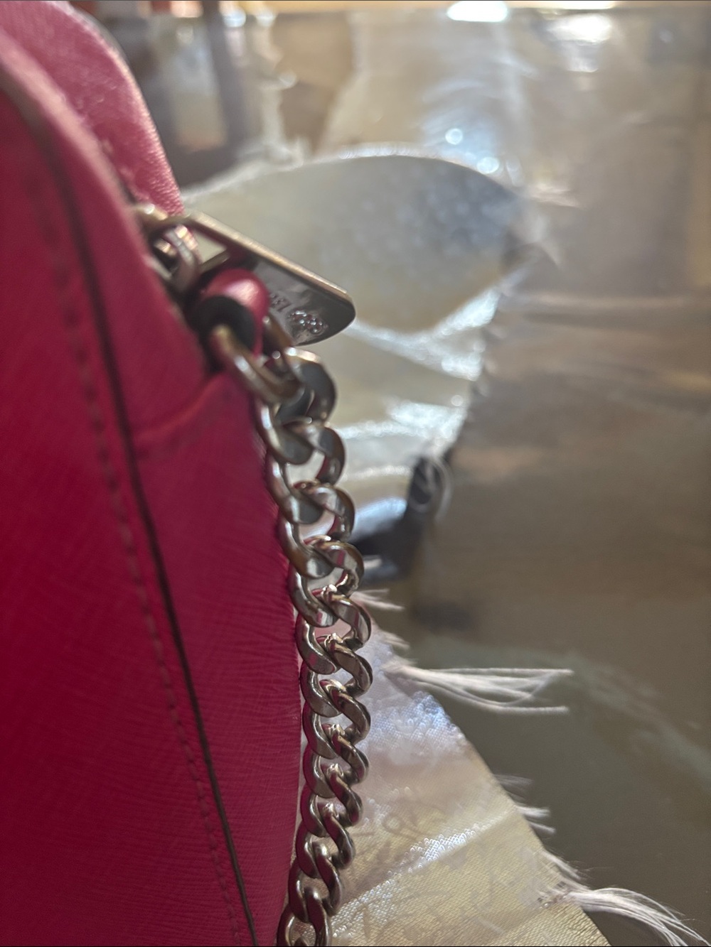 Michael Kors Magenta Saffiano Crossbody Bag - Picture 4 of 5